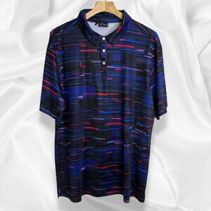 Yatta Golf Men’s Performance Polo Shirt Multicolor Abstract Print Size XL